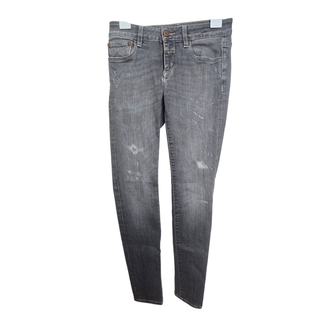 Closed Baker Long Distressed Gray Skinny Jeans Italy Stretch Denim W25‎ Women's